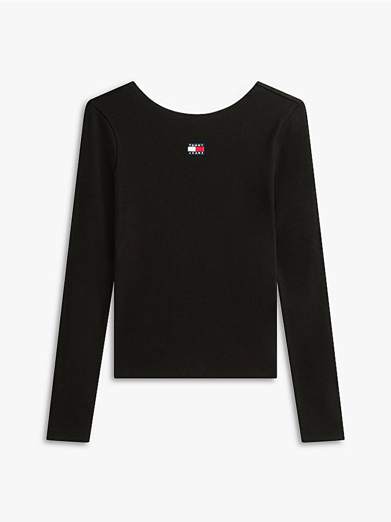 Kadın TJW Slim Badge T-shirt Siyah DW0DW21839BDS