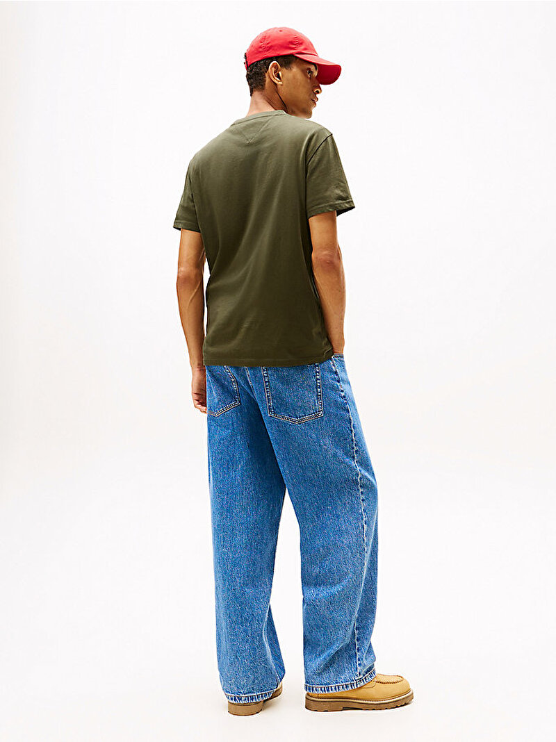 Erkek TJM Slim Linear T-shirt Yeşil DM0DM21780GY1