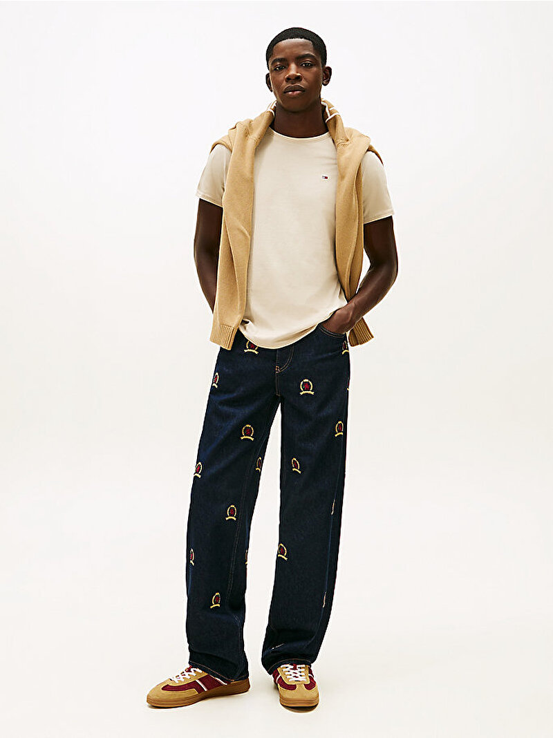 Erkek Tjm Xslim Jersey T-shirt Bej DM0DM04411ABY