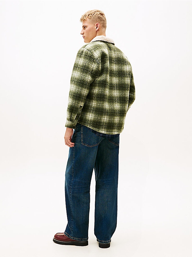 Erkek Tjm Check Teddy Over Gömlek Yeşil DM0DM22010GY1