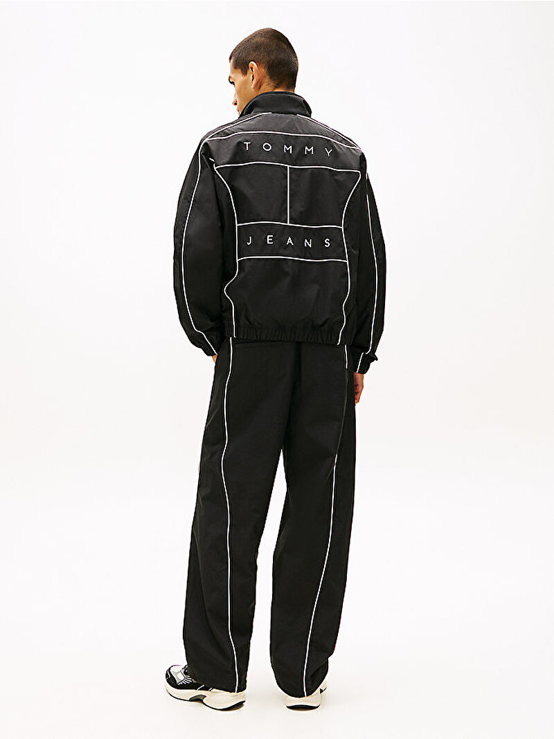 Erkek Tjm Piping Detail Rüzgarlık Ceket Siyah DM0DM22297BDS