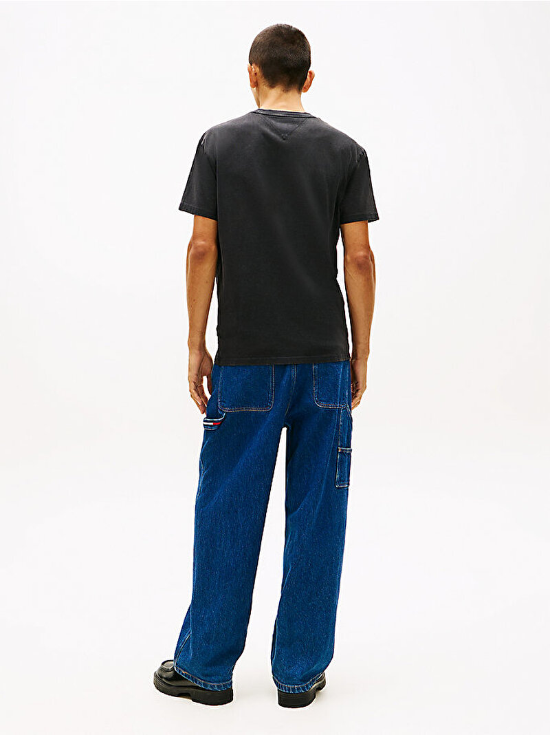 Erkek Tjm Reg Tonal Flag T-shirt Siyah DM0DM22312BDS