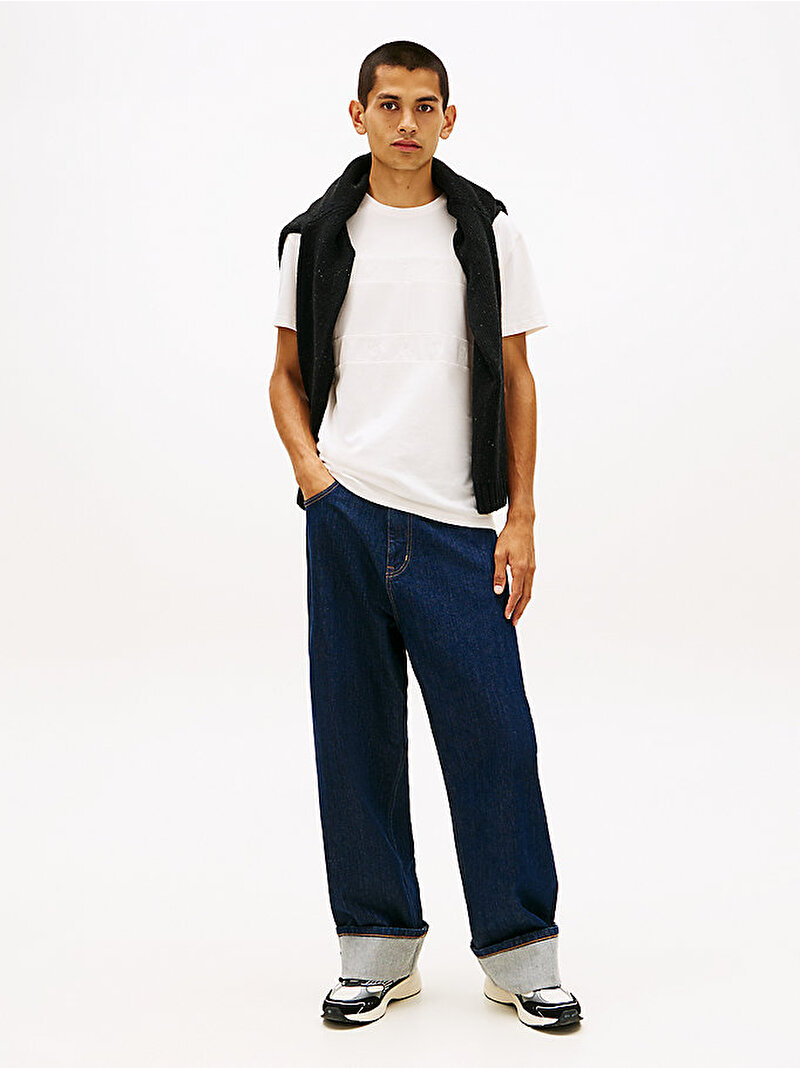 Erkek Tjm Reg Tonal Flag T-shirt Beyaz DM0DM22312YBH