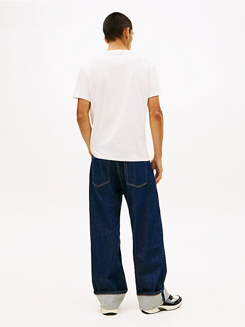 Erkek Tjm Reg Tonal Flag T-shirt Beyaz DM0DM22312YBH