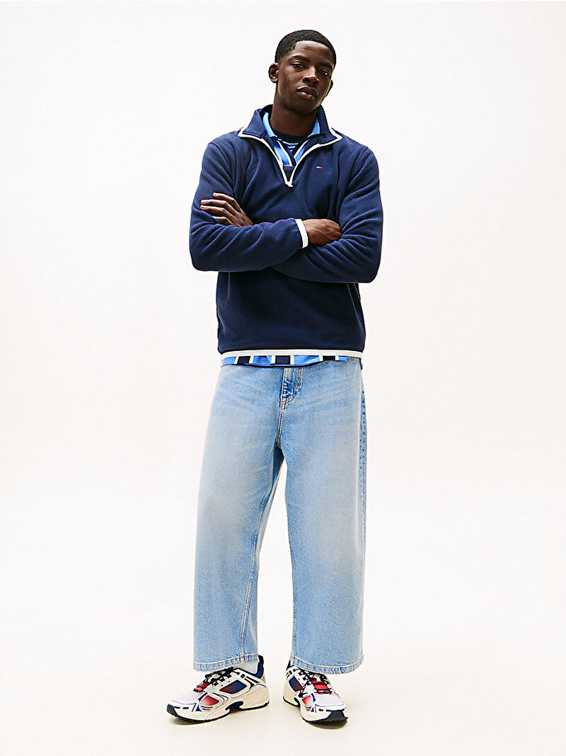 Erkek Tjm Reg S Flag Polar Sweatshirt Lacivert DM0DM22340C1G