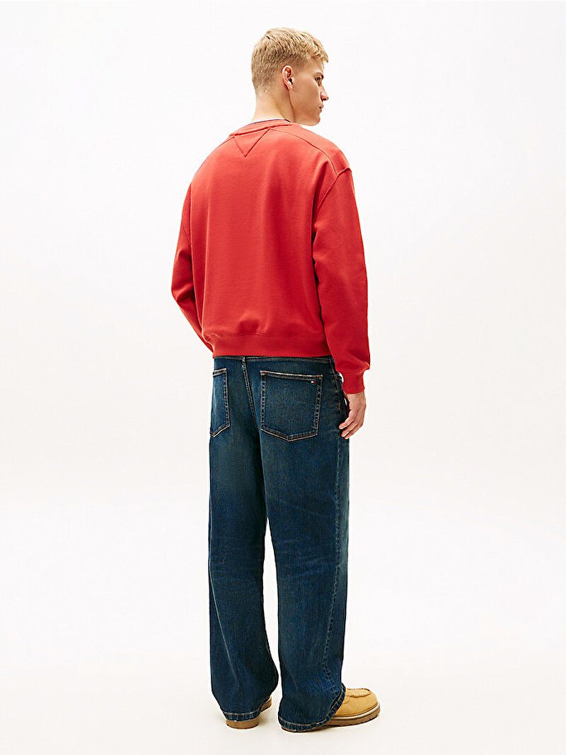 Erkek Tjm 90S Texture Graphic Sweatshirt Kırmızı DM0DM22373XL0