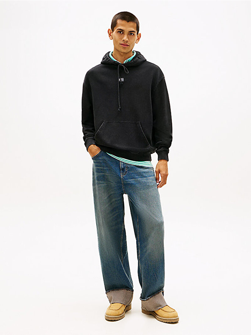 Erkek Tjm Rlx Overdyed Sweatshirt Siyah DM0DM22383BDS