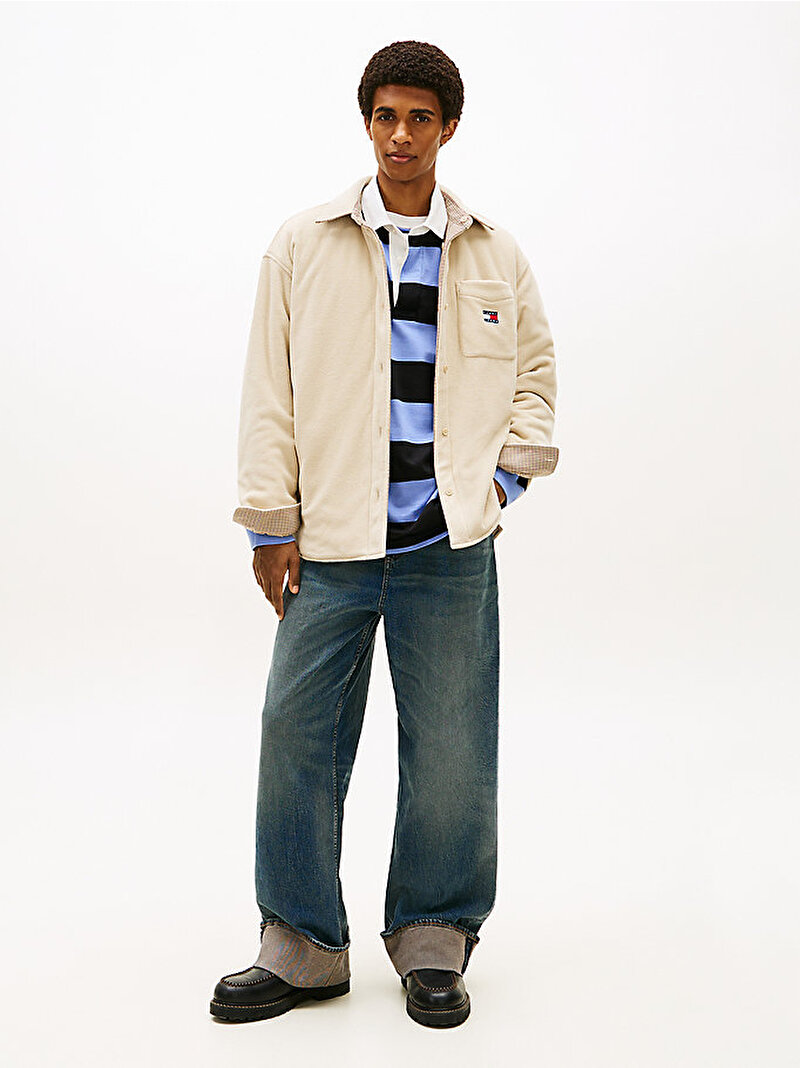 Erkek Tjm Reversible Fleece Gömlek Bej DM0DM22405ABY