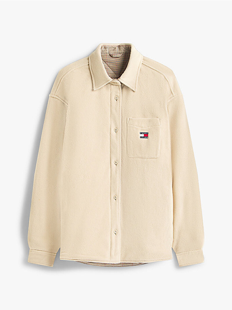 Erkek Tjm Reversible Fleece Gömlek Bej DM0DM22405ABY