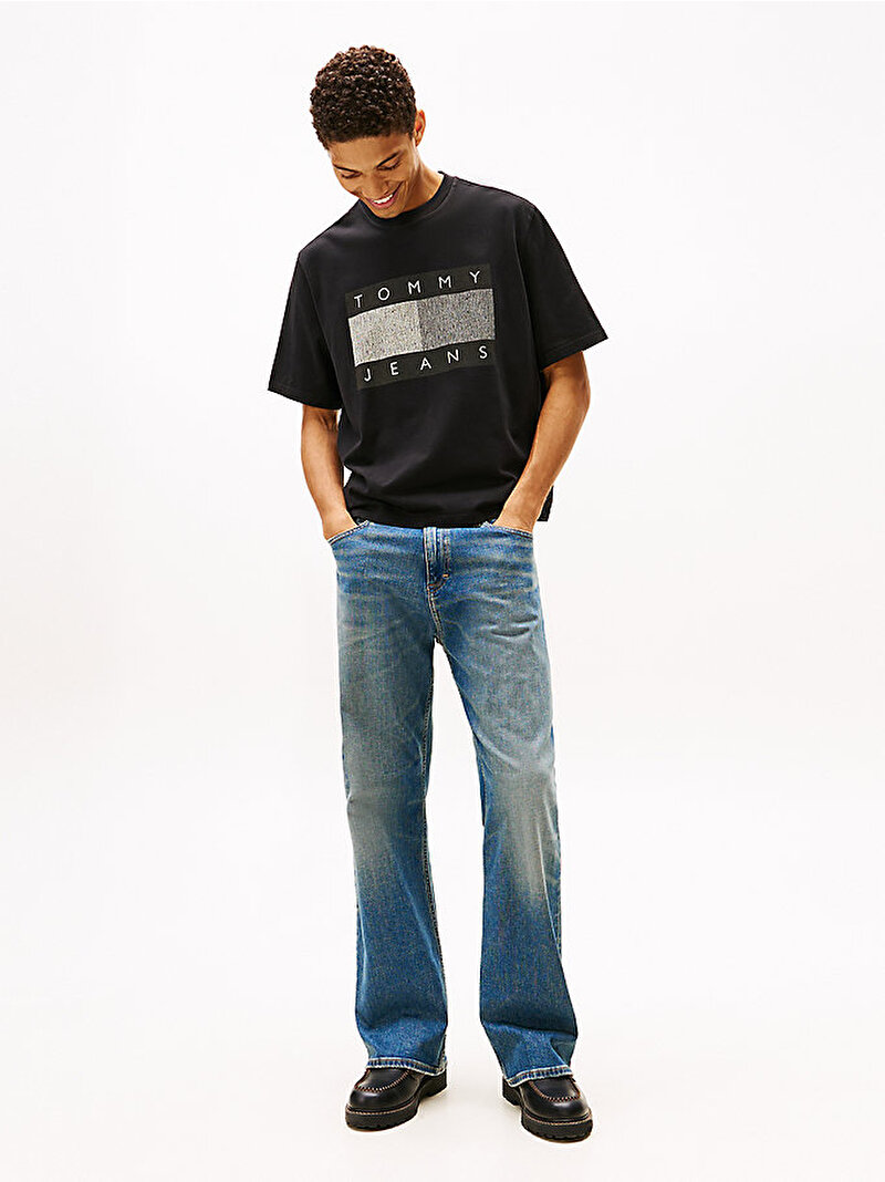 Erkek Tjm 90S Distressed T-shirt Siyah DM0DM22463BDS