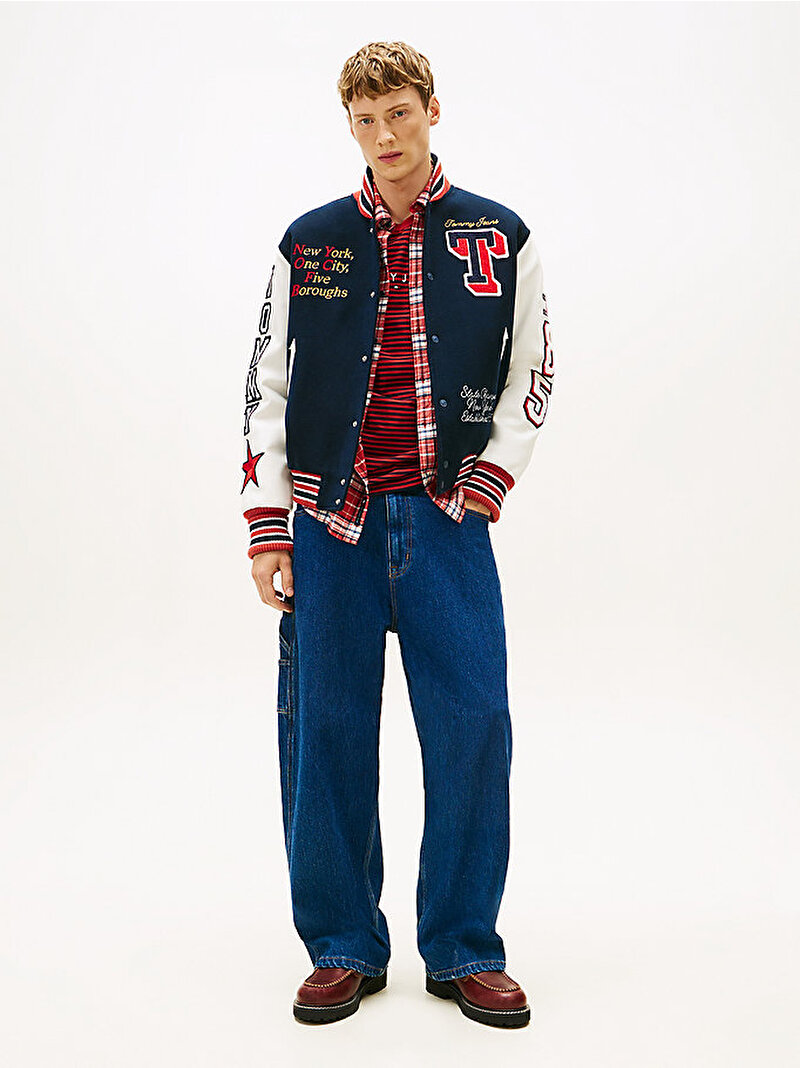 Erkek Tjm Varsity Badge Ceket Lacivert DM0DM22729C1G