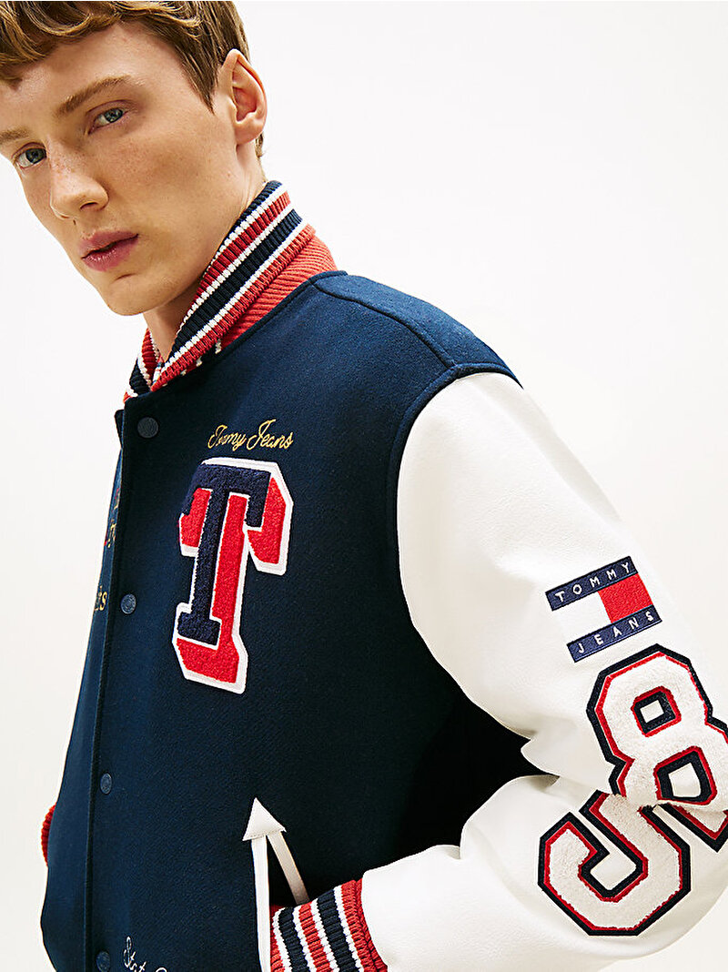 Erkek Tjm Varsity Badge Ceket Lacivert DM0DM22729C1G