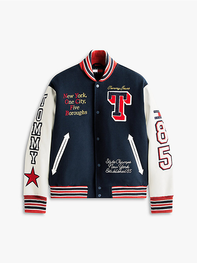 Erkek Tjm Varsity Badge Ceket Lacivert DM0DM22729C1G