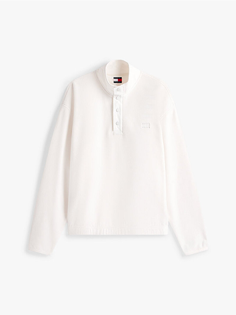 Erkek Tjm Rlx Flag Polar Sweatshirt Beyaz DM0DM22731YBH