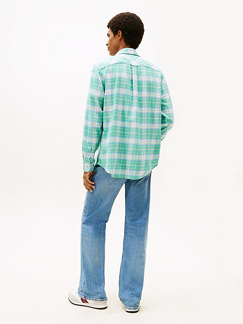Erkek Tjm Reg Flannel Check Gömlek Mavi DM0DM22839CTN