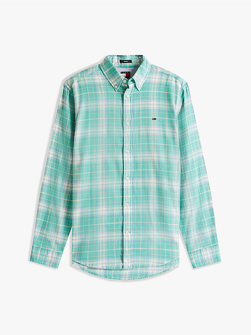 Erkek Tjm Reg Flannel Check Gömlek Mavi DM0DM22839CTN