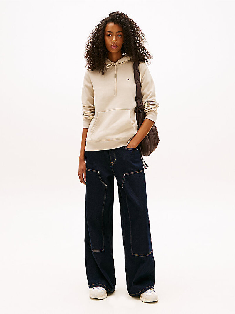 Kadın Tjw Reg S Flag Hoodie Bej DW0DW19958ABY