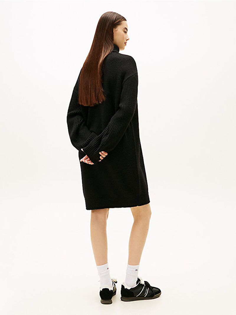 Kadın Tjw Turtleneck Flag Elbise Siyah DW0DW21908BDS