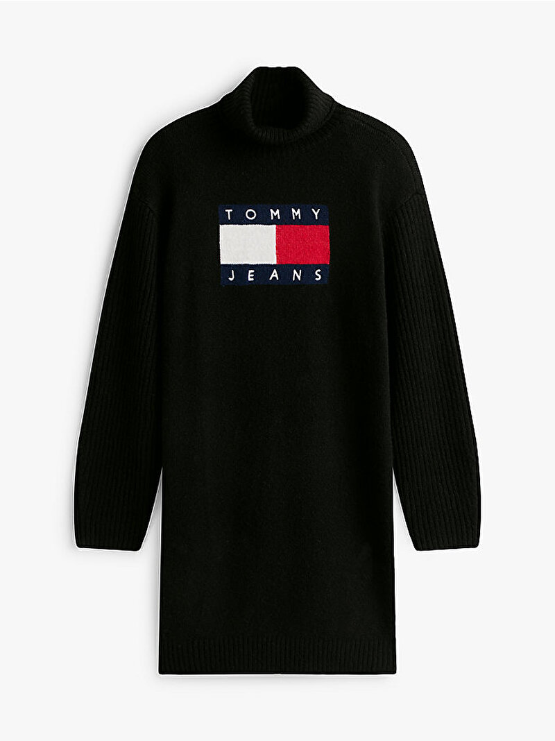 Kadın Tjw Turtleneck Flag Elbise Siyah DW0DW21908BDS