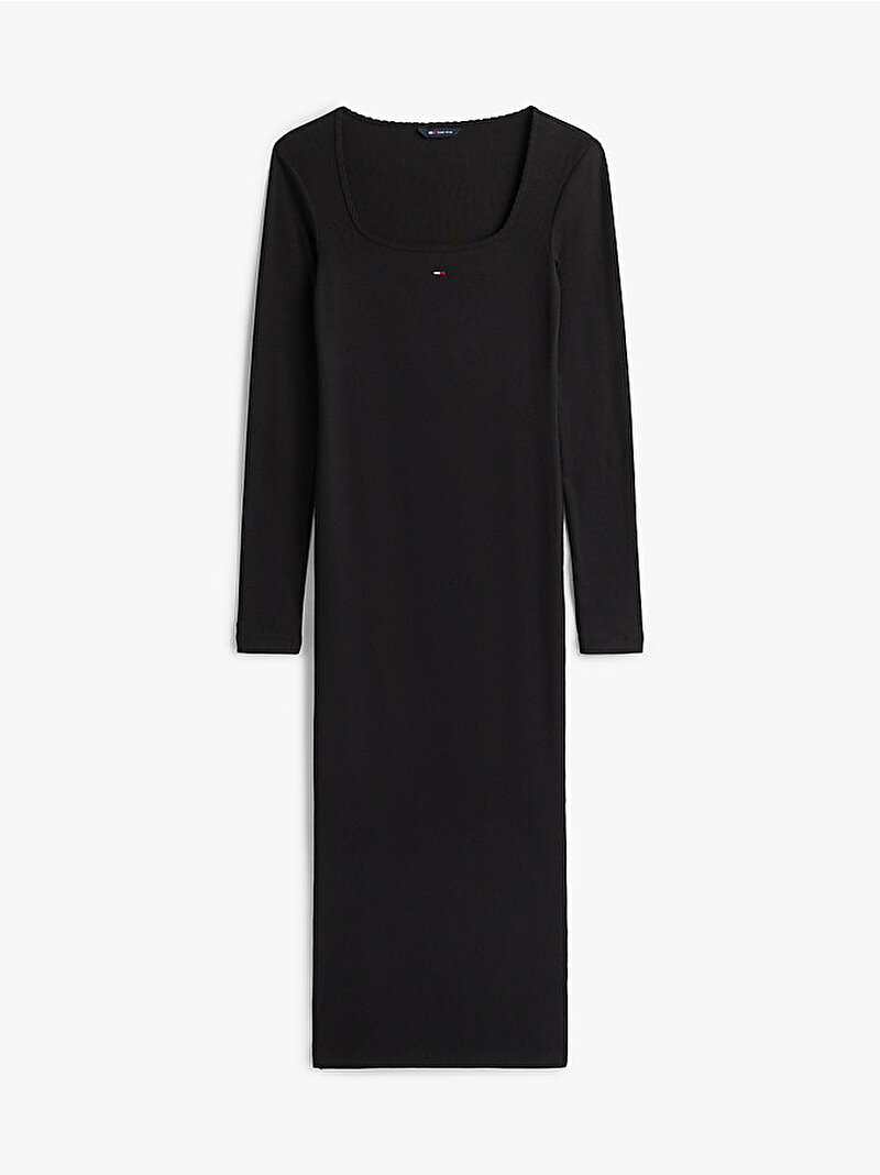 Kadın Tjw Soft Rib Midi Elbise Siyah DW0DW21915BDS