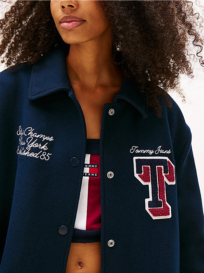 Kadın Tjw Rlx Wool Varsity Bomber Ceket Lacivert DW0DW22051C1G