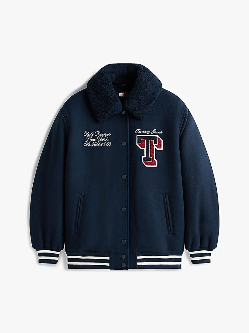Kadın Tjw Rlx Wool Varsity Bomber Ceket Lacivert DW0DW22051C1G