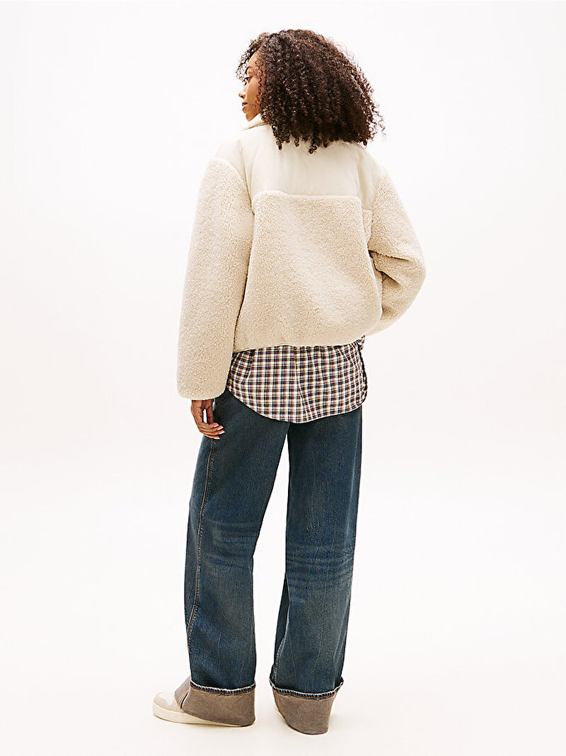 Kadın Tjw Teddy Fabric Mix Mont Beyaz DW0DW22053YBH