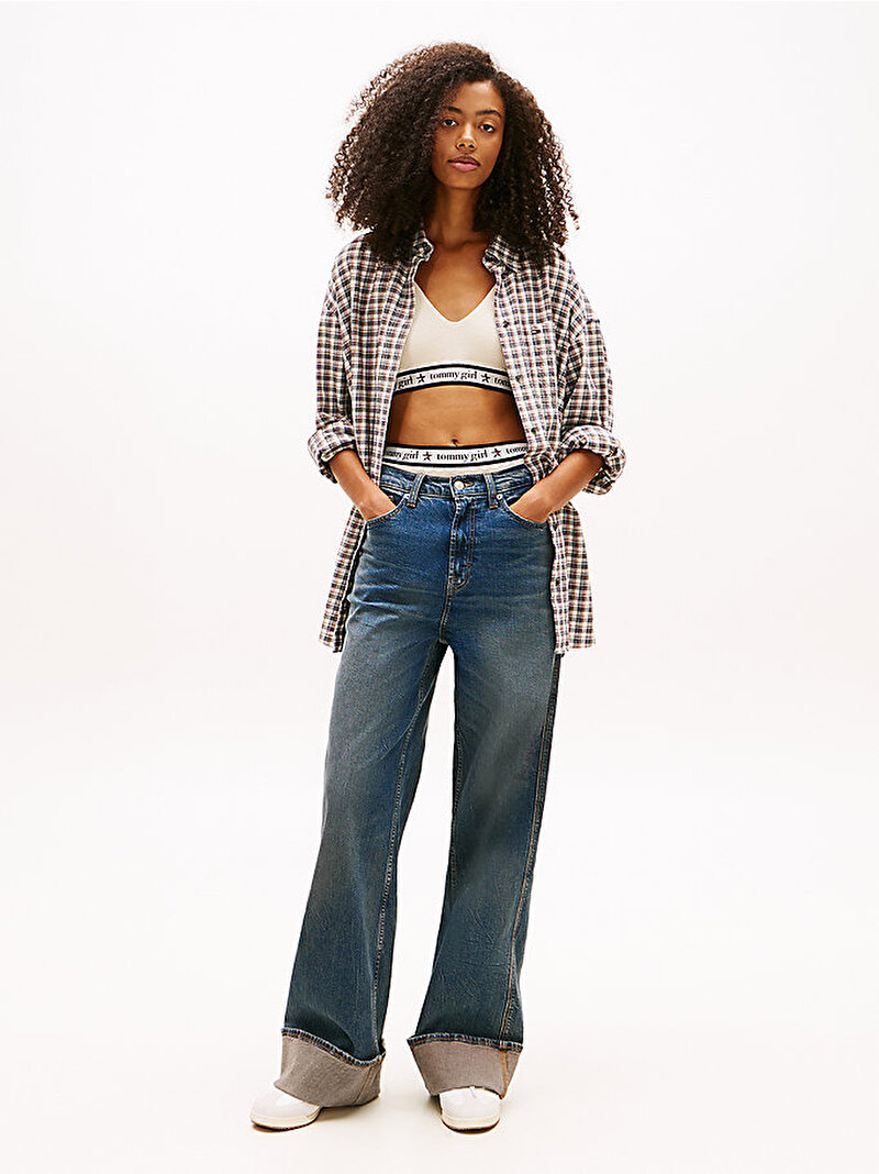 Kadın Tjw Ovs Chiecked Gömlek Bej DW0DW220630LZ