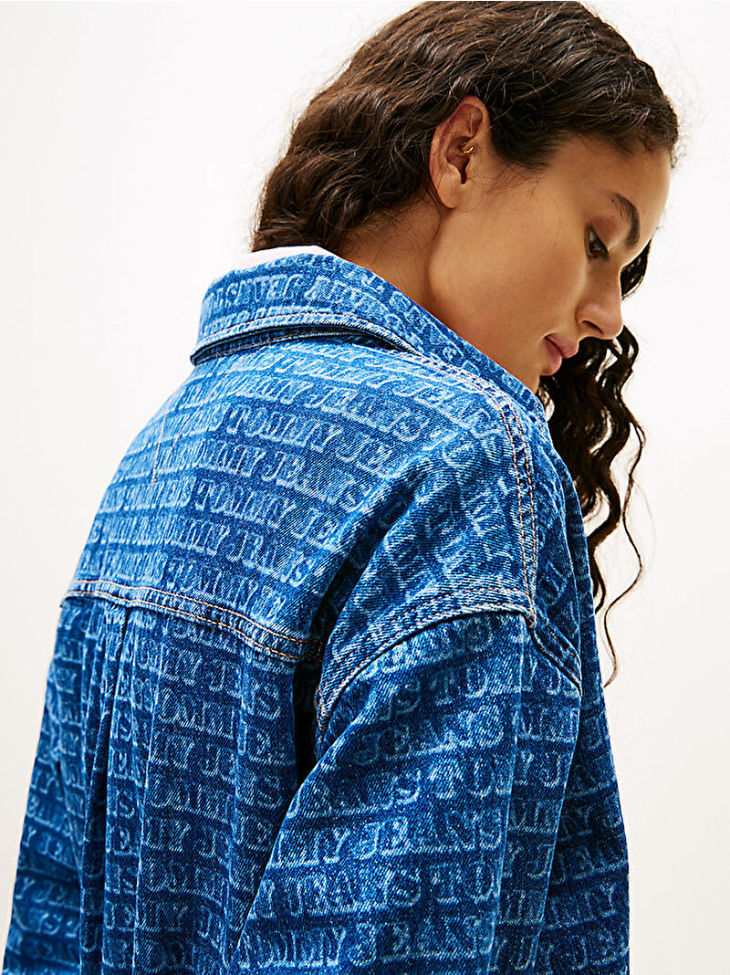 Kadın Relaxed Denim Gömlek Elbise Mavi DW0DW224921A5