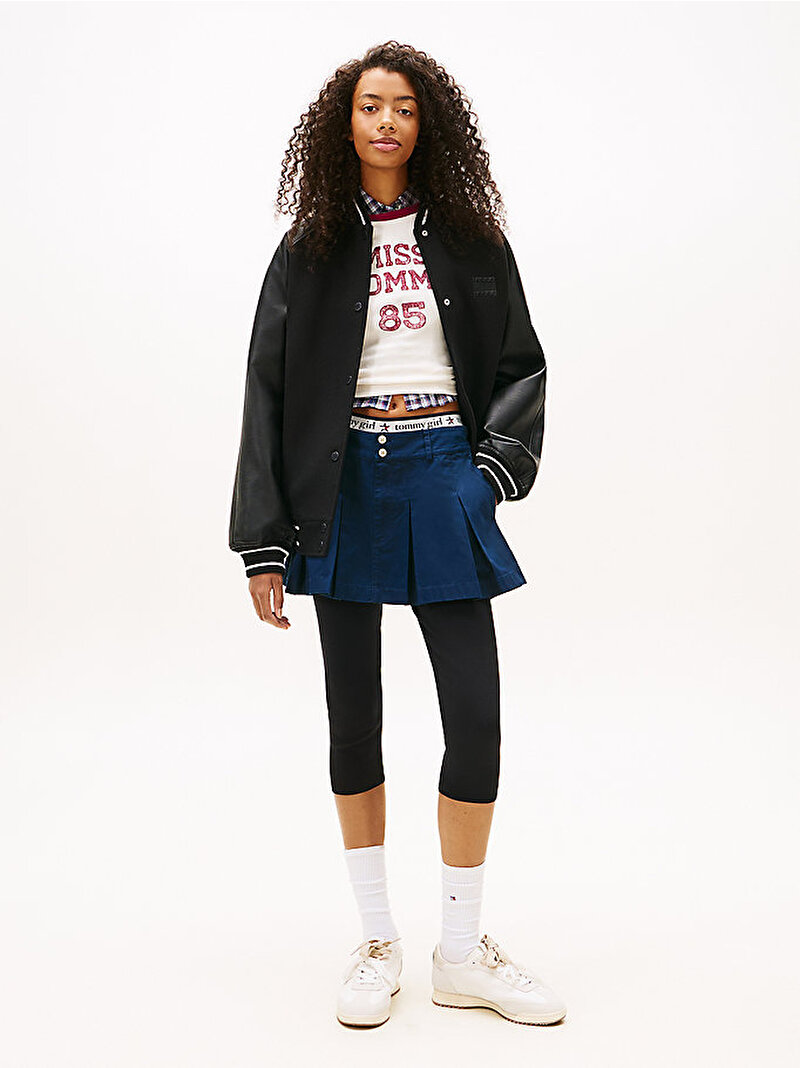 Kadın Tjw Rlx Flag Varsity Bomber Ceket Siyah DW0DW22557BDS