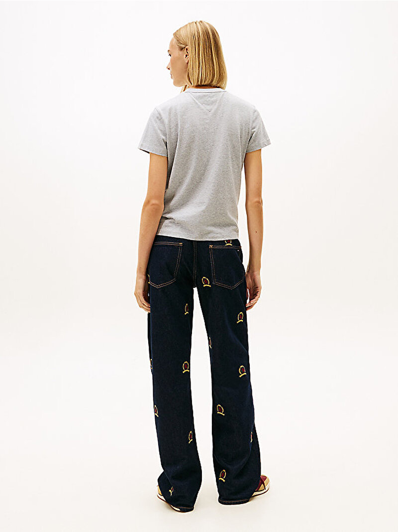 Kadın Tjw Reg Tj Flag T-shirt Gri DW0DW225620IR