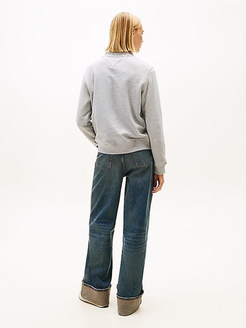 Kadın Tjw Reg Tj Flag Crew Sweatshirt Gri DW0DW225640IR