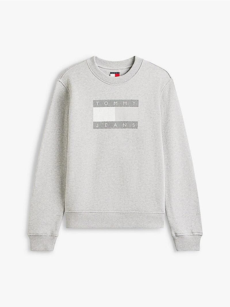 Kadın Tjw Reg Tj Flag Crew Sweatshirt Gri DW0DW225640IR