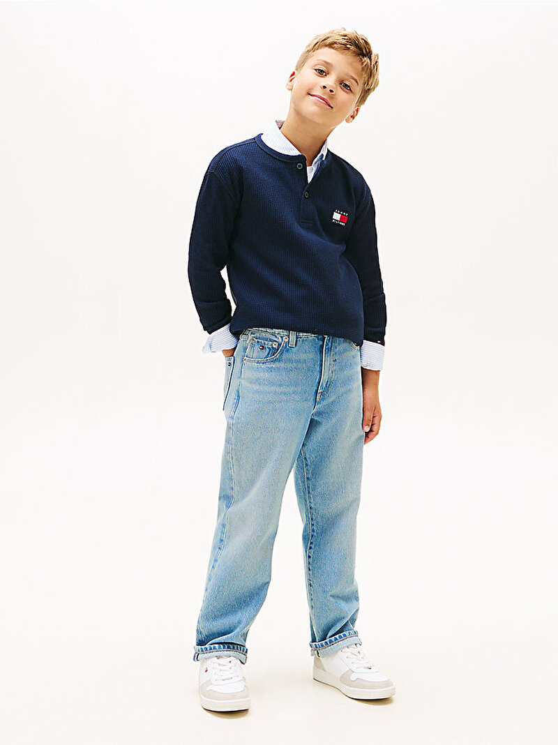 Erkek Çocuk Heritage Henley T-shirt Lacivert KB0KB10166C1G