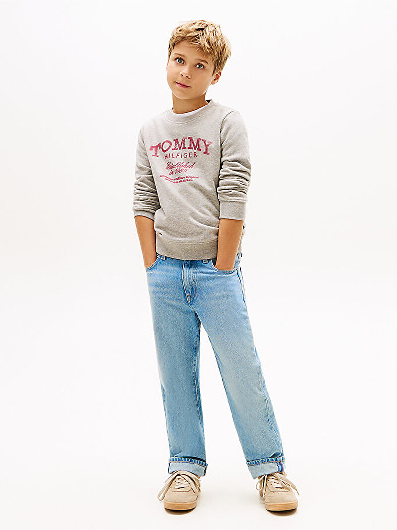 Erkek Çocuk Tommy Faded Print Sweatshirt Gri KB0KB10337A1G