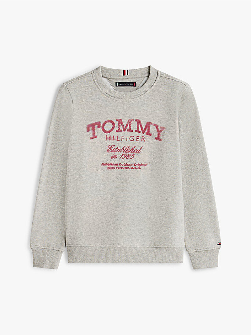 Erkek Çocuk Tommy Faded Print Sweatshirt Gri KB0KB10337A1G