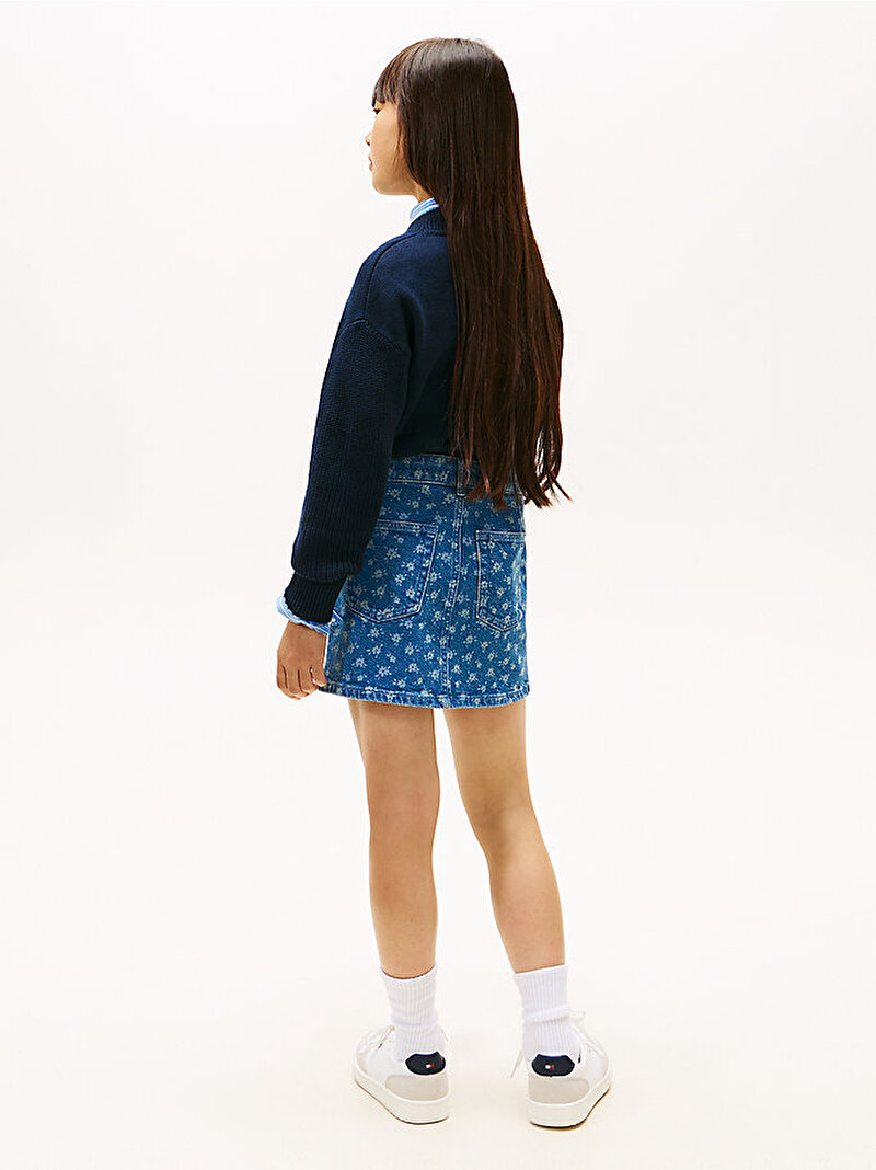 Kız Çocuk Denim Skirt Flower Etek Mavi KG0KG089521AB