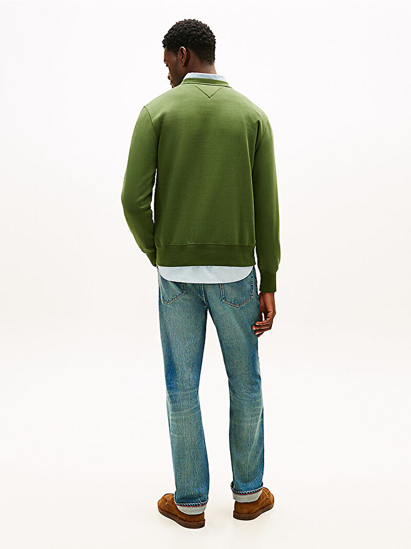 Erkek Tommy Logo Sweatshirt Yeşil MW0MW11596L01