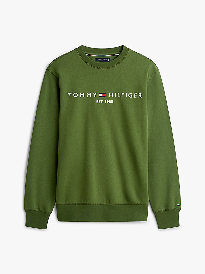 Erkek Tommy Logo Sweatshirt Yeşil MW0MW11596L01