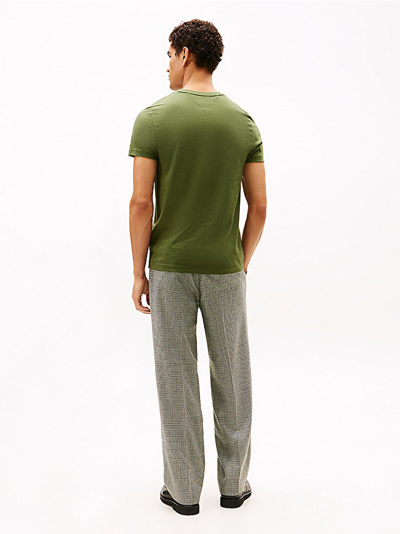 Erkek Tommy Logo T-shirt Yeşil MW0MW11797L01