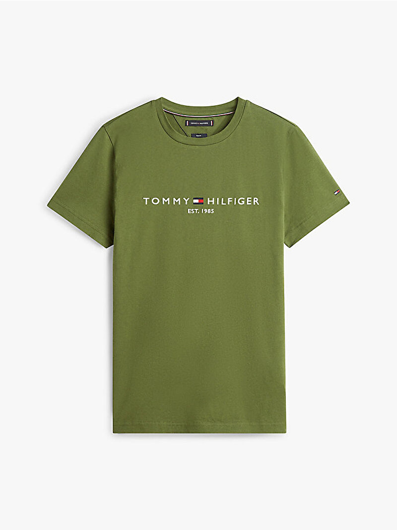 Erkek Tommy Logo T-shirt Yeşil MW0MW11797L01