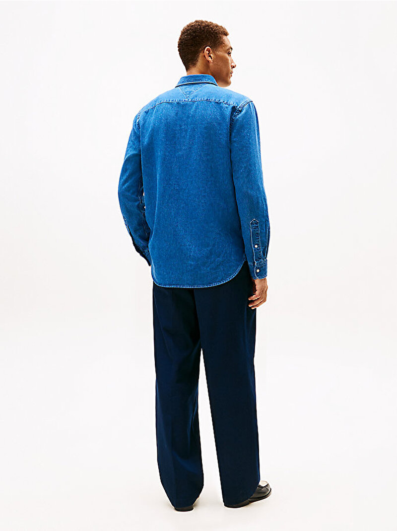 Erkek Denim Gömlek Mavi MW0MW404941A4
