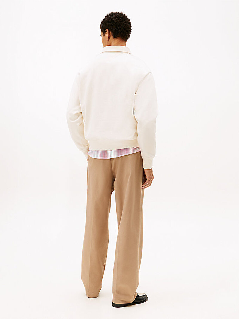 Erkek Ess Fleece Colorblock Sweatshirt Beyaz MW0MW41444Z00