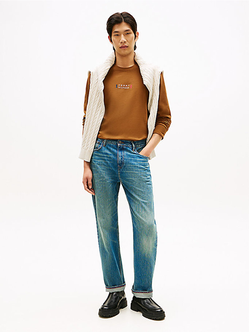 Erkek Brand Love T-shirt Kahverengi MW0MW41454GWP