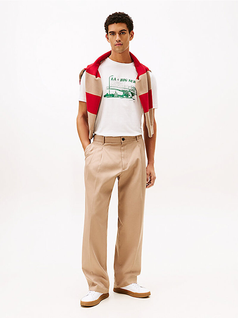 Erkek Photo Print Graphic T-shirt Ekru MW0MW41464YBL