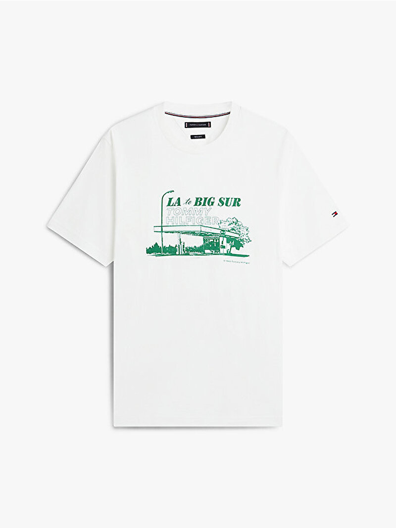 Erkek Photo Print Graphic T-shirt Ekru MW0MW41464YBL