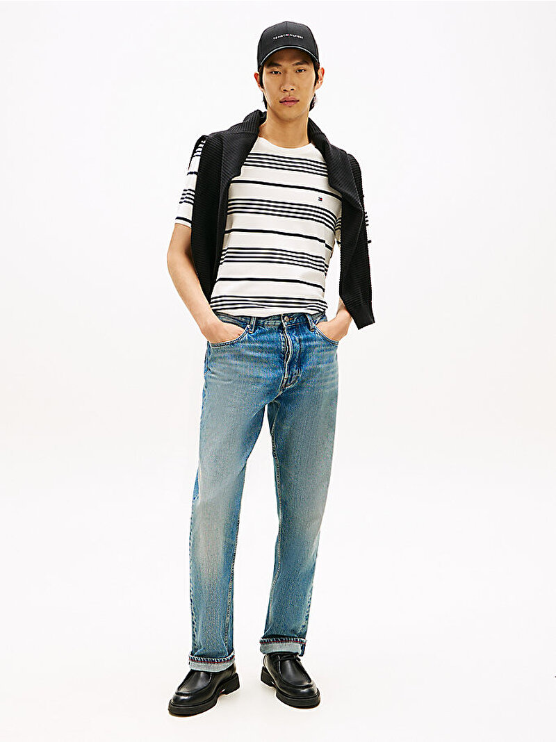 Erkek Light Interlock Stripe T-shirt Lacivert MW0MW419080FA