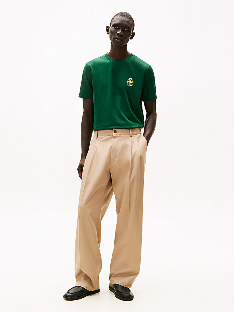 Erkek Crest Gifting Interlock T-shirt Yeşil MW0MW42854L6K