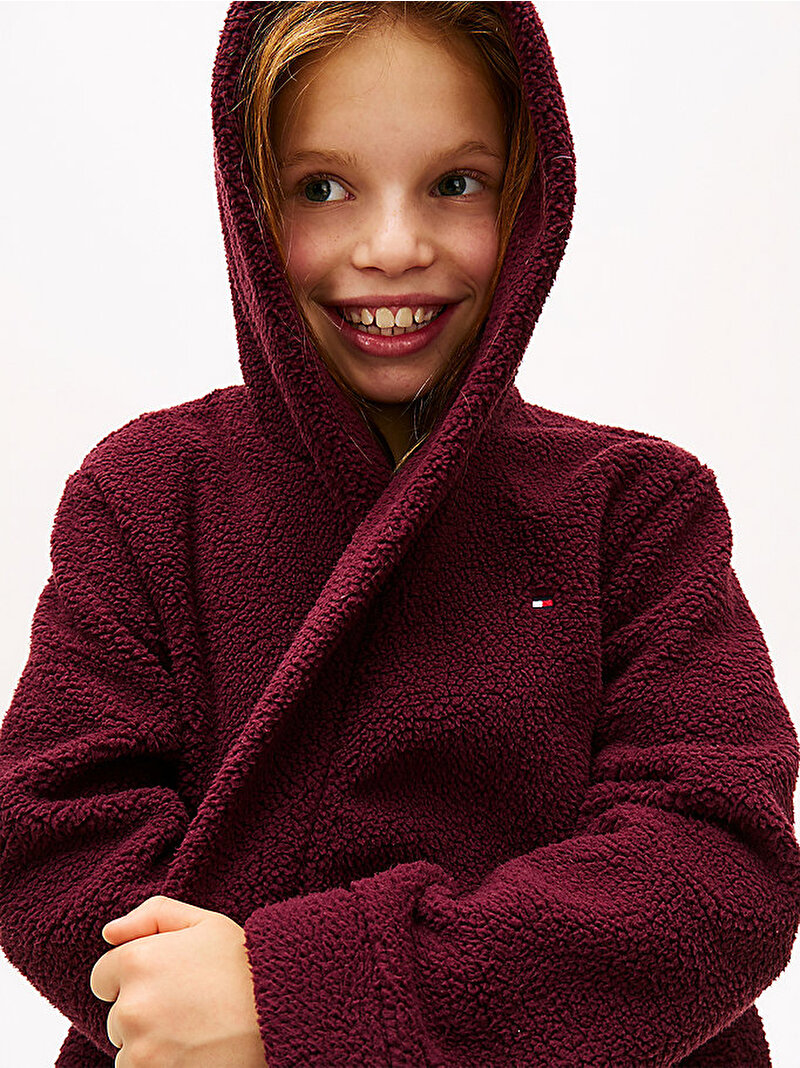 Çocuk Unisex Sherpa Bornoz Kırmızı UK0UK00090XIH