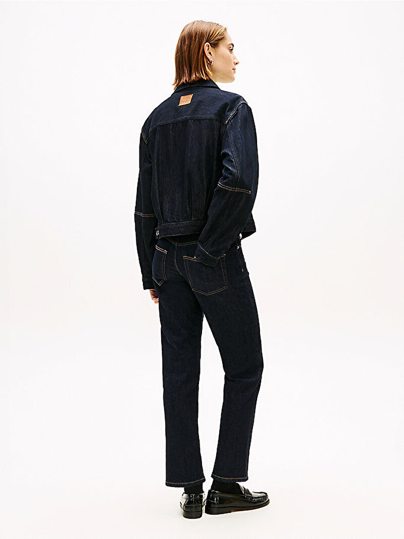 Kadın Denim Pure Pleated Denim Ceket Mavi WW0WW495231AP